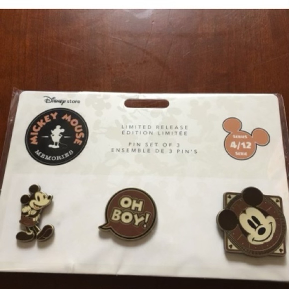 Disney Store Mickey Mouse Memories Pin Set Of 3 Limited Release 4/12 April 2018